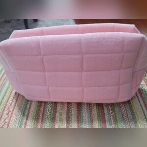Pink Quilted Makeup Bag